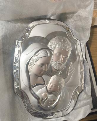 Quadro argento Sacra Famiglia