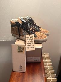 Scarpe Mid Star Golden Goose Leopardate Argento 41