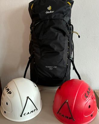 Zaino e caschi