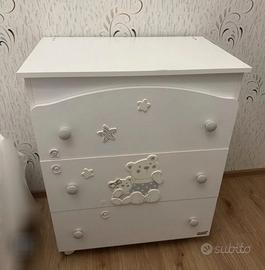 Cassettiera/fasciatoio erbani completa di bagnetto