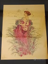 Lastra ottone laminato oro 24K decorata a mano 