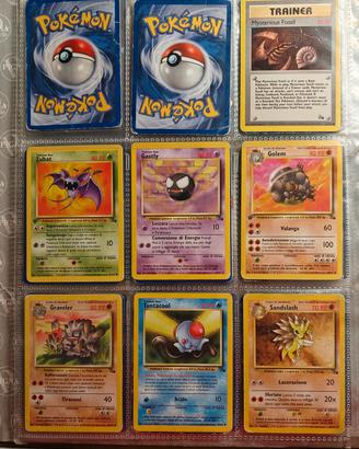 Lotto carte Pokemon set Fossil 1ed e unlimited