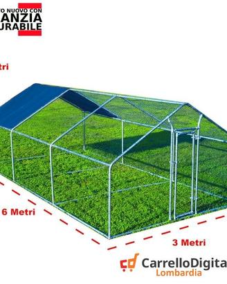 Gabbia Galline 3x6 m x h 2 m – 18 mq - blu