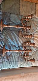 Coppia Candelabri a 5 fiamme Silver Plate Vintage