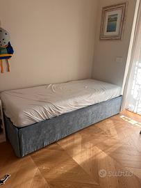 Letto singolo contenitore con materasso