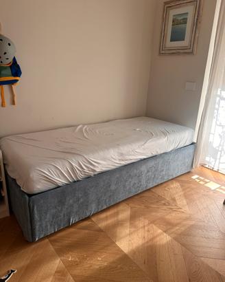 Letto singolo contenitore con materasso