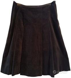 Gonna in velluto di cotone antracite. Max Mara