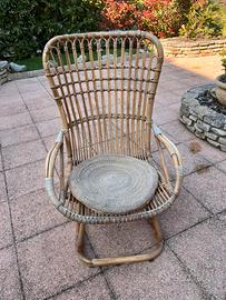Poltrona sedia vimini bambù