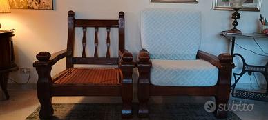 Poltrone in legno rustico spagnolo