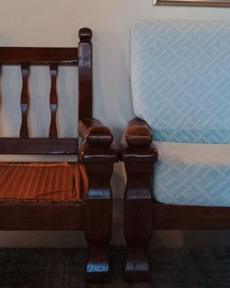 Poltrone in legno rustico spagnolo