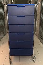 Cassettiera Kartell modello Mobil blu cobalto