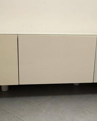 Mobile tv besta ikea 3 ante bianco con vetro
