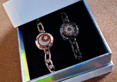 Braccialetti di coppia touch con collegamento blue