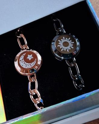 Braccialetti di coppia touch con collegamento blue