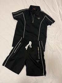 Completo Prada nero polo + bermuda taglia S