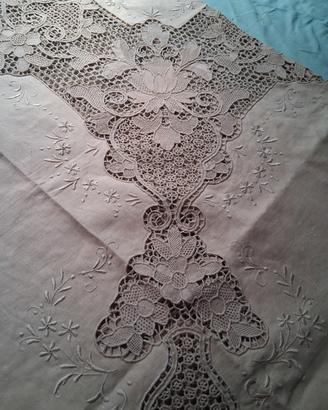 tovaglia antica in lino Burano  con 12 tovaglioli