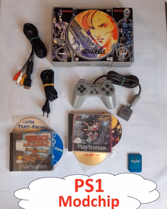 PS1 Fat completa con skin Metal Gear Solid