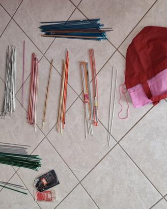 Ferri da maglia usati, varie misure e colori
