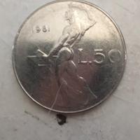 Rara moneta 50 lire con errore di conio