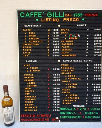listino 80x60 prezzi XXL bar caffè anni 70 vintage