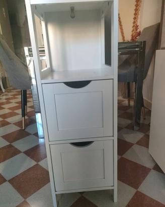 Mobiletto bianco da salotto, camera o bagno
