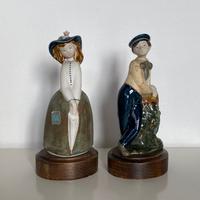 Statuine vintage 2 giovani  ceramica Rex Valencia.