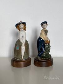 Statuine vintage 2 giovani  ceramica Rex Valencia.