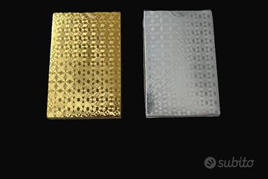 Set 2 Mazzi Carte da Poker Oro e Argento.