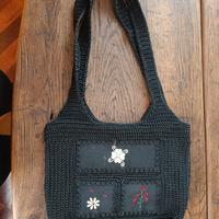 Borsa all'Uncinetto con Decori Floreali