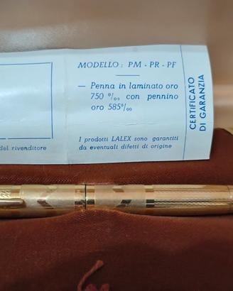 Penna stilografica Lalex laminata oro 750 anni 70