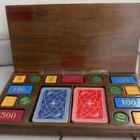 Set di carte da gioco e fiches vintage