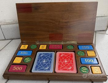 Set di carte da gioco e fiches vintage