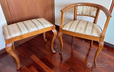 Salottino vintage 800 poltrona + panchetta