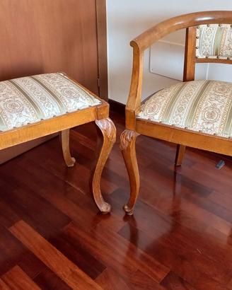 Salottino vintage 800 poltrona + panchetta