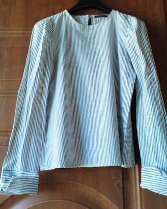 Blusa a righe Charget con maniche a sbuffo eperl