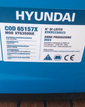 Gruppo elettrogeno Hyundai 3kw