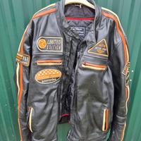 Giacca moto imbottita pelle taglia 3XL