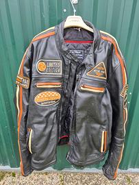 Giacca moto imbottita pelle taglia 3XL