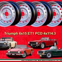 4 pz cerchi Triumph TR5 TR6 1967-76 6x15 ET1 4x114