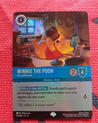 carta Lorcana Winnie the Pooh, Orso Affamato EPIC