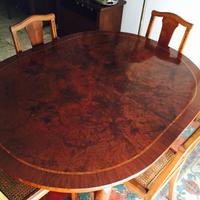 Tavolo Ovale Allungabile Anni '40 - Intarsiato