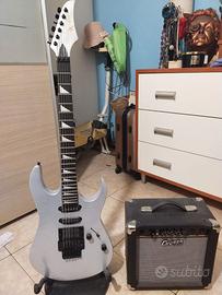 Combo chitarra elettrica + mini ampli + trepiede