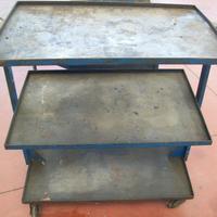 Carrello porta attrezzatura in lamiera con ruote