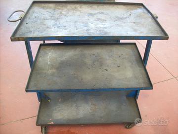 Carrello porta attrezzatura in lamiera con ruote