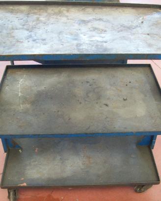 Carrello porta attrezzatura in lamiera con ruote