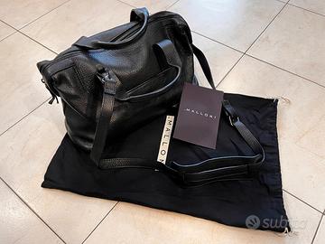 Borsa Malloni in vera Pelle nera