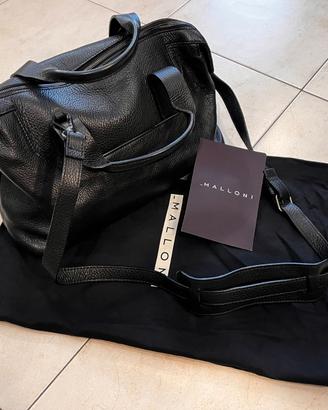 Borsa Malloni in vera Pelle nera