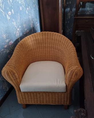 Poltrona in Vimini con Cuscino