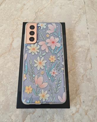 Cover samsung Galaxy S21 covet a fiori
brillantini