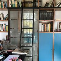 Libreria da parete con scala scorrevole – legno
